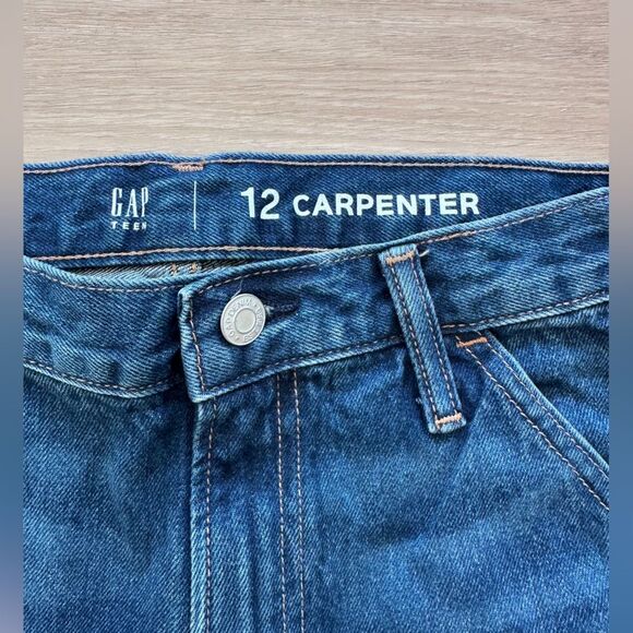 GAP Boys Teen Carpenter Jeans, Medium Wash, Size 12, NWT - Picture 2 of 10